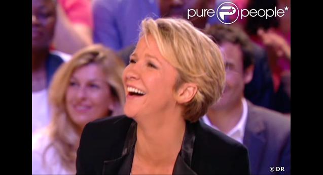 Ariane Massenet réjouie lors de la soirée spéciale Ariane Massenet au Grand Journal sur Canal + le jeudi 5 juillet 2012