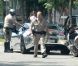 Le chanteur canadien Justin Bieber, arrêté par la police suite à un excès de vitesse, le vendredi 6 juillet 2012 à Los Angeles.