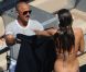 Bianca Brandolini d'Adda se sèche après avoir plongé dans la mer. Taormina, le 9 juillet 2012.