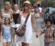 Heidi Klum en compagnie de ses parents Erna et Gunther ainsi que de ses quatre enfants, Leni, Henry, Johan et Lou à New York, le 14 juillet 2012