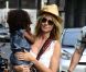 Heidi Klum en compagnie de ses quatre enfants, Leni, Henry, Johan et Lou à New York, le 14 juillet 2012