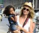 Heidi Klum en compagnie de ses quatre enfants, Leni, Henry, Johan et Lou à New York, le 14 juillet 2012