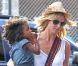 Heidi Klum en compagnie de ses quatre enfants, Leni, Henry, Johan et Lou à New York, le 14 juillet 2012