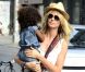Heidi Klum en compagnie de ses quatre enfants, Leni, Henry, Johan et Lou à New York, le 14 juillet 2012