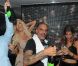Christian Audigier, sa compagne Nathalie Sorensen et l'animatrice et playmate Victoria Silvstedt, au VIP Room de St-Tropez, le vendredi 27 juillet 2012.