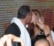Fougueux baiser entre Christian Audigier et sa compagne Nathalie, au VIP Room de St-Tropez, le vendredi 27 juillet 2012.