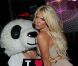 Victoria Silvstedt, en compagnie d'un délicieux panda, au VIP Room de St-Tropez, le vendredi 27 juillet 2012.