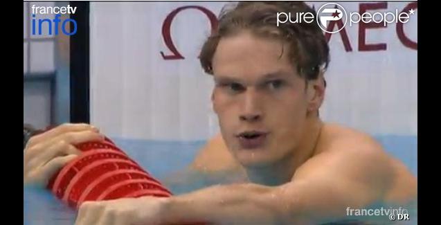 Yannick Agnel termine à la quatrième place du 100m nage libre le 1er août 2012 à Londres, à quelques centièmes de seconde d'une médaille olympique