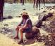 Johnny Hallyday en 'lonesome cowboy' à Saint-Barthélemy le 11 août 2012, par Laeticia Hallyday.