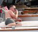 David Furnish sur un yacht au large de St-Tropez, le lundi 13 août 2012.