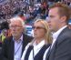  Françoise, veuve de Thierry Roland, soutenue par Jacques Vendroux et son fils Gary. 
 Deux mois après sa mort, Thierry Roland a été honoré le 15 août 2012 par une standing ovation d'une minute d'applaudissements en préambule au match France-Uruguay au stade Océane du Havre. 
