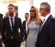 M. Pokora, avec Nicole et Gilbert Coullier, assiste au mariage de Nicolas Coullier et Julie Burdin, le 1er septembre 2012.