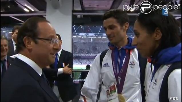 François Hollande gaffe face à Assia El Hannouni à Londres le 6 septembre 2012
