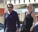   Johnny   Hallyday  et  Laeticia   Hallyday  vont déjeuner dans le quartier de  West   Hollywood , à  Los   Angeles , le 10 septembre 2012. 
