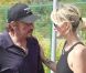Johnny Hallyday et Laeticia Hallyday dans le quartier de Beverly Hills où ils se rendent chez leur coiffeur, le 10 septembre 2012.