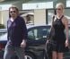 Johnny Hallyday et Laeticia Hallyday dans le quartier de Beverly Hills où ils se rendent chez leur coiffeur, le 10 septembre 2012.