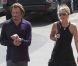 Johnny Hallyday et Laeticia Hallyday dans le quartier de Beverly Hills où ils se rendent chez leur coiffeur, le 10 septembre 2012.