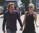 Après le coiffeur, Johnny Hallyday et Laeticia Hallyday vont déjeuner dans le quartier de West Hollywood, à Los Angeles, le 10 septembre 2012.