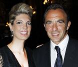 Nikos Aliagas et sa compagne Tina au dîner offert par Cartier dans le foyer du Palais Garnier après le concert de George Michael en faveur de Sidaction, à Paris, le 9 septembre 2012.