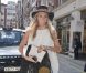 Poppy Delevingne arrive au défilé Zoe Jordan. Fashion Week de Londres, le 14 septembre 2012.