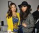 Kelly Brook et Jameela Jamil au défilé Zoe Jordan. Fashion Week de Londres, le 14 septembre 2012.