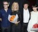 Vincent Delerm, Sandrine Kiberlain, Robert Charlebois et Nolwenn Leroy lors du VIIIe gala de l'IFRAD pour la recherche sur la maladie d'Alzheimer, à Paris le 18 septembre 2012