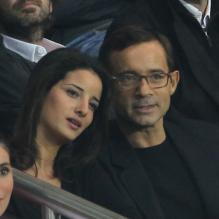 Jean-Luc Delarue et Anissa, au Parc des Princes, à Paris, en septembre 2011.