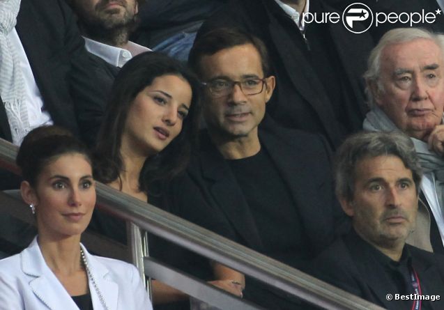 Jean-Luc Delarue et Anissa, au Parc des Princes, à Paris, en septembre 2011.