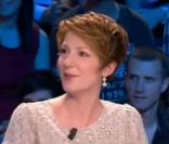 Natacha Polony aux côtés d'Audrey Pulvar sur France 2, dans  On n'est pas couché.  