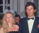 Diane Barrière-Desseigne, son mari Dominique Desseigne et sa mère Marthe Barrière à Deauville, en 1991.