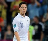 Samir Nasri durant l'Euro 2012 à Donetsk le 23 juin 2012 en Ukraine