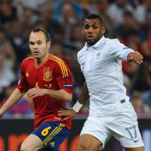 Yann M'Vila lors de l'Euro 2012 le 23 juin 2012 en Ukraine
