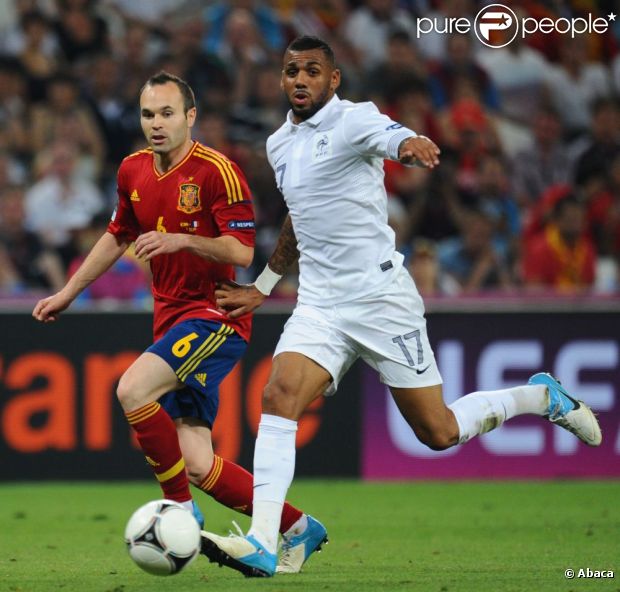 Yann M'Vila lors de l'Euro 2012 le 23 juin 2012 en Ukraine
