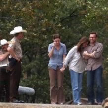 Les comédiens Julia Roberts et Ewan McGregor sur le tournage de <em>August: Osage County</em>, à Bartlesville, le 4 octobre 2012.
