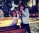 Jade et Joy, filles de Johnny et Laeticia Hallyday, à la recherche de citrouilles à Los Angeles - octobre 2012