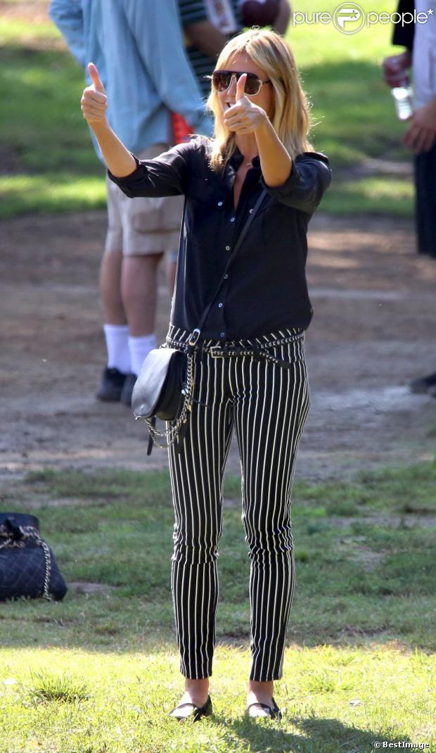 Heidi Klum, première suuportrice de son fils Henry. Brentwood, le 13 octobre 2012.