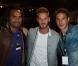 Christian Karembeu, M. Pokora et Jérémy Clément lors de la conférence de presse de l'évènement Foot Concert du 13 octobre 2012 organisé au profit de l'association Huntington Avenir à Lyon