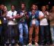 Michel Bastos, Olivier Dacourt, SYdney Govou, Jérémy Clément et Ludovic Giuly lors du concert donné pour le show Foot Concert du 13 octobre 2012 à Lyon en faveur de l'association Huntington Avenir