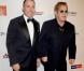 Elton John et son mari David Furnish au 11e gala annuel  An Enduring Vision  de la Elton John Aids Foundation contre le Sida, à New York, le 15 octobre 2012.