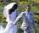 Jean-Luc Delarue et Anissa Khel au sommet du bonheur le jour de leur mariage le 12 mai 2012 à Sauzon.