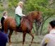 Nicole Kidman tourne une scène du film  Grace de Monaco  à cheval, près de Monaco. Le 12 octobre 2012.