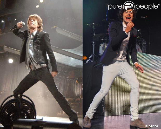 Mick Jagger (Rolling Stones) et Harry Styles (One Direction), une ressemblance frappante.