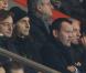 Zlatan Ibrahimovic et Didier Deschamps assistent à la rencontre entre le PSG et l'OM (2-0) en huitième de finale de la coupe de la Ligue au Parc des Princes le 31 octobre 2012