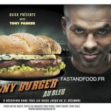 Tony Parker et ses Tony Burger, créées par Quick