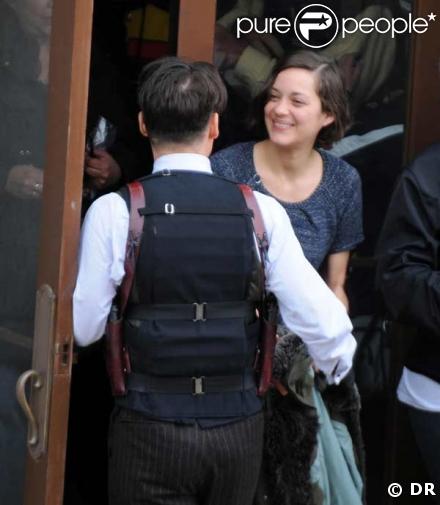 Johnny Depp et Marion Cotillard sur le tournage de Public Enemies