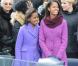 Sasha et Malia Obama portent des marques mainstream mais pointues à la cérémonie d'investiture de leur papa Barack Obama à Washington le 21 janvier 2013. Les soeurs ont choisi Kate Spade et J. Crew