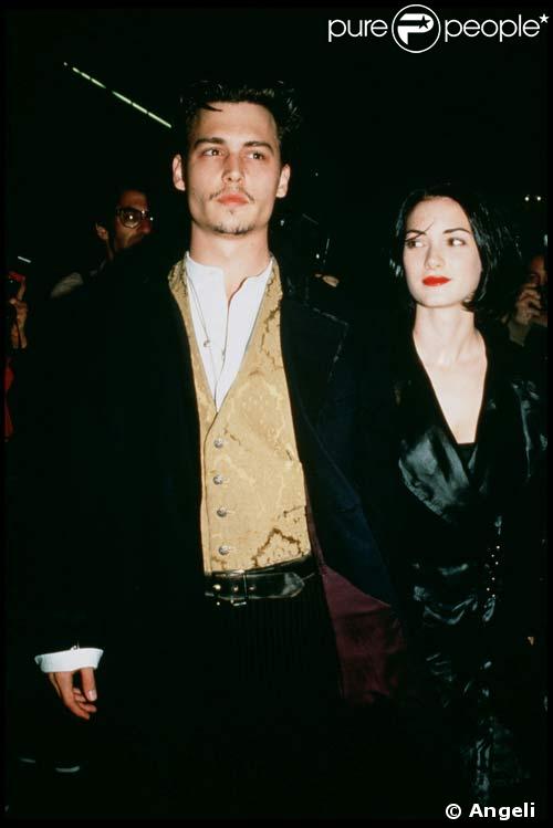 WInona Ryder et Johnny Depp en décembre 1992