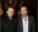 Nicolas Duvauchelle et Gilles Lellouche assistent au défilé Etam Lingerie à la Bourse de Commerce. Paris, le 26 février 2013.
