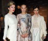 Cécile Cassel, Mélanie Bernier et Ana Girardot assistent à la soirée Valentino dans la boutique de la marque située avenue Montaigne. Paris, le 5 mars 2013.