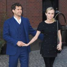 Joshua Jackson et sa compagne Diane Kruger lors de la projection du film Les Ames Vagabondes (The Host) à New York le 27 mars 2013.